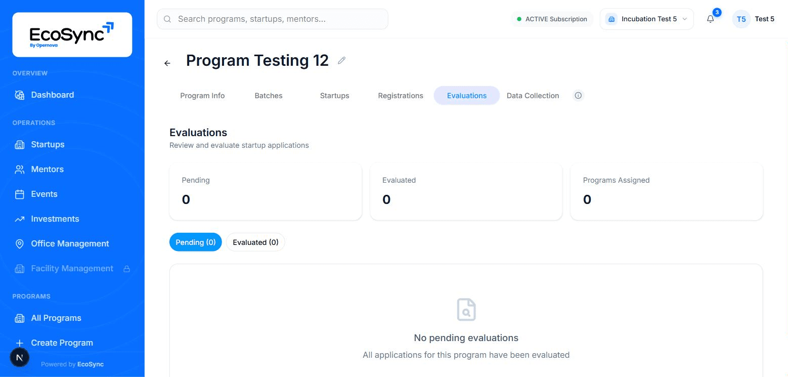 Evaluation summary showing individual evaluator scores and the aggregated weighted total for a scheme application